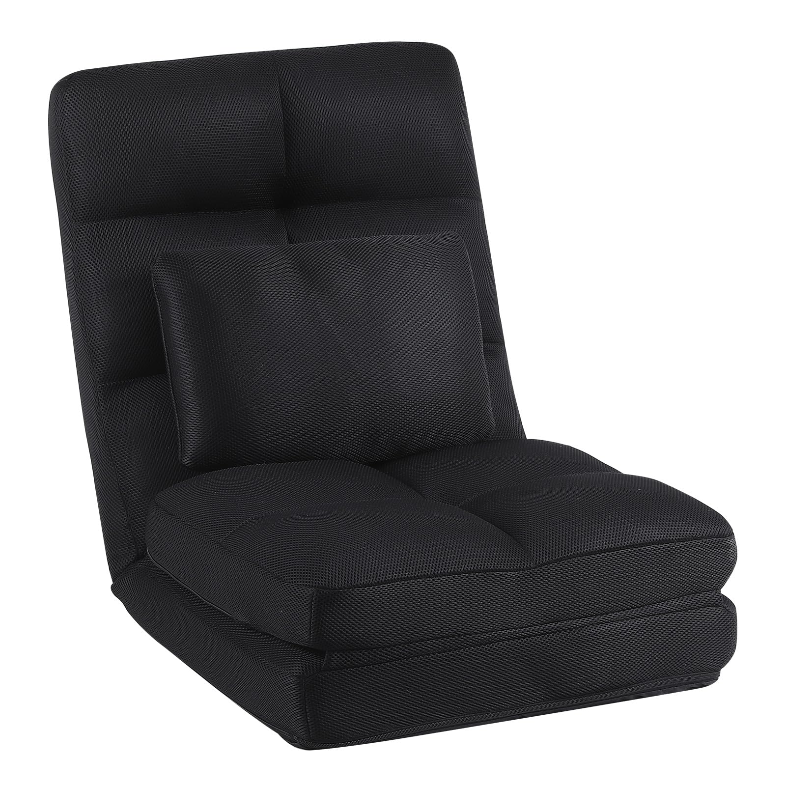 Floor Chair with Back Support for Adults Adjustable 14 Positions Video Game Chairs Foldable Floor Lounger with Pillow