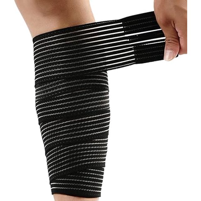 Soporte elástico de compresión para la parte inferior de la pierna para mujeres y hombres, espinilleras para corredores de fútbol, baloncesto, voleibol, alivio del dolor de pantorrilla, ajustable,
