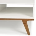 thumbnail image 2 of Mid Century White and Caramel Solid Wood Coffee Table by Manor Park, 2 of 8