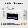 thumbnail image 2 of "GETYES 70"" Electric Fireplace TV Stand, White Finish, Adjustable Flame, Remote Control", 2 of 9