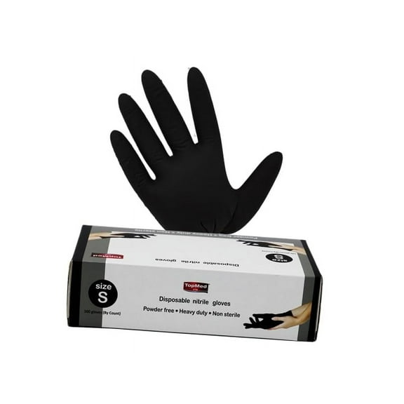 Nitrile Gloves Household Cleaning Gloves Powder-Free Latex-Free, Non-Sterile Black 100-Count (Medium)
