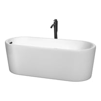 Wyndham Collection  Ursula 67-inch White Freestanding Soaking Bathtub