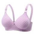 thumbnail image 2 of Ahuyic Summer Plus Size Bra For Women, Womens Solid Color Casual Bra, Womens Solid Color No Steel Ring Push Up Breathable Underwear Daily Bra For Women,Purple S, 2 of 7