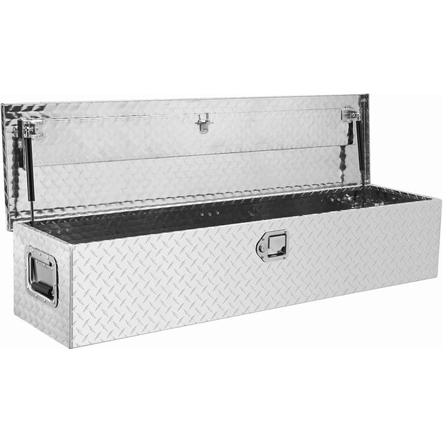 GloryStar 48" Aluminum Truck Bed Tool Box, Heavy Duty Waterproof Storage Chest with Lock and Keys for Trailers, RVs, and Warehouse Use