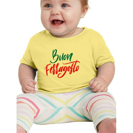 

Buon Ferragosto Red Calligraphy T-Shirt Infant -Image by Shutterstock 12 Months