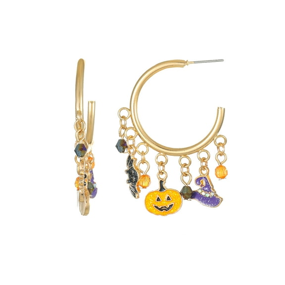 Way to Celebrate Halloween Charmy Hoop Earring, 1 Pair