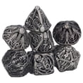 thumbnail image 2 of Uds. Dados con patrón de calavera hueca portátil exquisito juego de dados poliédricos de Metal accesorios para juego de cartas de mesa plata antigua, 2 of 9