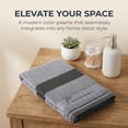 thumbnail image 6 of Unique Bargains Ear of Wheat Stripe Cotton Soft Absorbent Hand Towel Grey 2pcs 29" x 13", 6 of 8