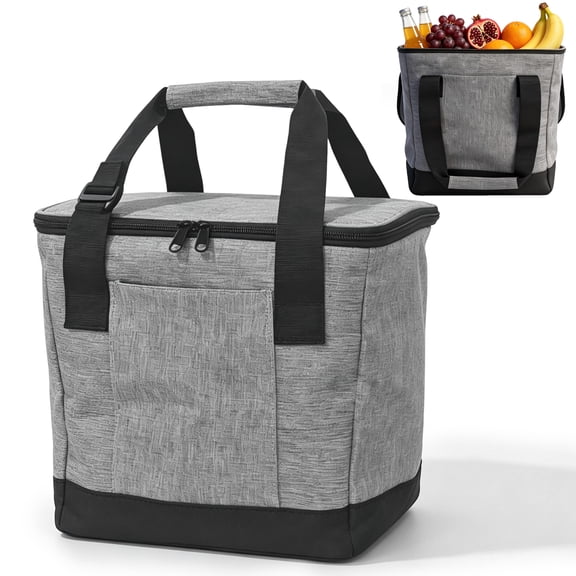 GARITIN Cooler Bag, Foldable Insulated Bag for Travel, Beach, Picnic, Road Trips, Holds Up to 18 Cans, Leakproof Soft Carry Cooler