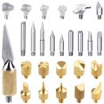 thumbnail image 1 of Wood Engraving Burning Pen Tips Set Soldering Pyrography Solder burning pen Nozzles Brass Stencils Kit Tool, 1 of 9