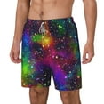 thumbnail image 2 of Balery Bright Universe Mens Swim Trunks Swim Shorts for Men Quick Dry Inseam Beach Shorts with Compression Liner Pocket-X-Large, 2 of 9