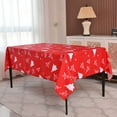 thumbnail image 6 of Romanstile Christmas Tablecloth 60×84 Inch Winter Snowman House Christmas Trees Red Washable Table Cover for Party Picnic Dinner Decor, 6 of 7