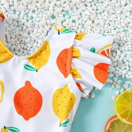 

Gubotare Toddler Summer Sleeveless Girls Orange Colour Bowknot Swimwear Swimsuit Bikini Swimsuit Girls Medium Yellow 18-24 Months