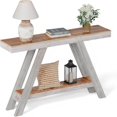 thumbnail image 2 of Easy4Home 46" A-Frame Rustic Wood Console Table Hand-Made, White, 2 of 7