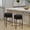 Black, variant on LOGYAT Mid Century Modern 24" Counter Height Backless Bar Stools, Set of 2, with Thick Padded Seats and Sherpa Style Boucle Cover, Black