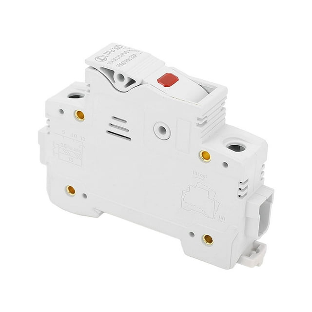 Solar DC Fuse Holder 1P 32A PC Flame Retardant PV Fuses Base DIN Rail Mounted With 20A 10x38mm Fuse 1000VDC