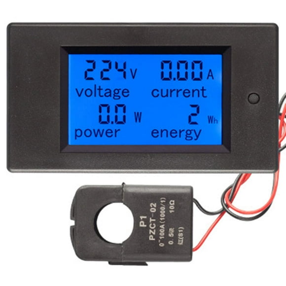 AUTENS AC 100A 80-260V Tension Ampèremètre Multimètre avec Testeur d'Affichage LCD Watt d'Énergie Voltmètre 100A Kwh Kit Domestique avec Transformateur de Courant à Noyau Divisé