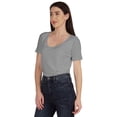 thumbnail image 3 of Inkmeso T-shirt Basique Col en U Été Manches Courtes Coton Uni Femmes, 3 of 7