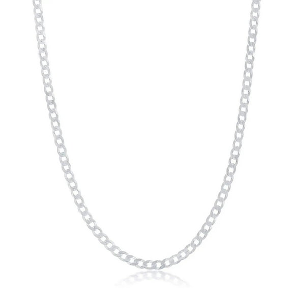 ADIRFINE 925 Solid Sterling Silver 3.5mm Curb Cuban Link Chain