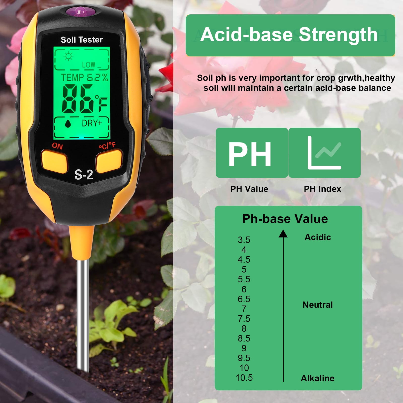BANDQ Soil Moisture Meter, Moisture Meter for House Plants, Single Probe  Sensor Soil Hygrometer for Plant Watering & Care Garden Gadgets for