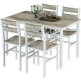 thumbnail image 4 of Cvortll Farmhouse Dining Table Set for 4, Wood Kitchen Table Chairs Set with Storage, Space-Saving Dinette Set for Breakfast Nook (Grey), 4 of 10