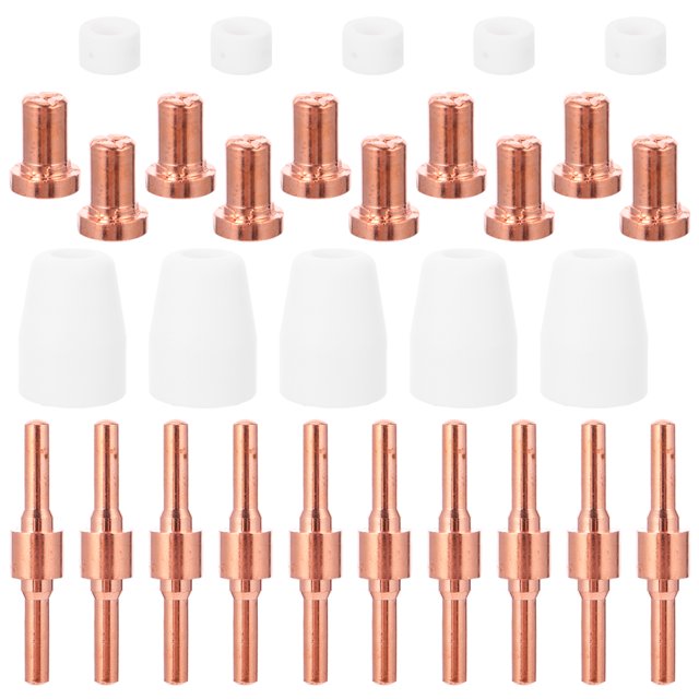 KAKOWELY Plasma Cutter Consumable 30pcs 40A Plasma Cutter Machine Consumables Accessories Electrode Tip Nozzle Kit1.18"X0.67"X0.67"