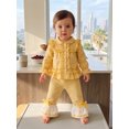 thumbnail image 4 of RUINIXCW Toddler Girl Fall Outfits Plaid Print Long Sleeve Tops and Flare Pants, 4 of 8