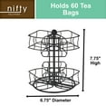 thumbnail image 6 of Nifty Tea Bag Spinning Carousel – 6 Compartments, Lazy Susan Platform, 6.75" Diameter, Steel, Black, 6 of 7