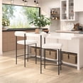 thumbnail image 2 of Livorno Counter Stool Ivory Counter Stool, Modern Style, Shearling style fabric, Steel, Indoor Bar, 2 of 5