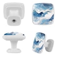 thumbnail image 2 of HemaKayy 4 Pack 1.2" Decorative Cabinet Knobs - Elegant, ABS Glass Square White Handles for Kitchen, Bedroom, Bathroom, and Home Furniture Decor - Unique Marble Texture, 2 of 6