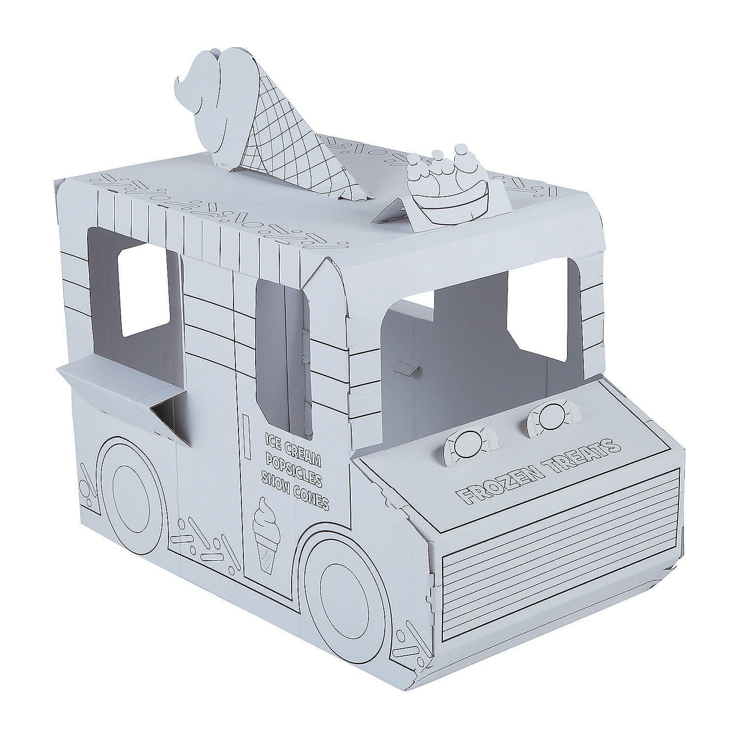 Color Your Own Ice Cream Truck Playhouse 1Pc - Craft Kits - 1 Piece ...