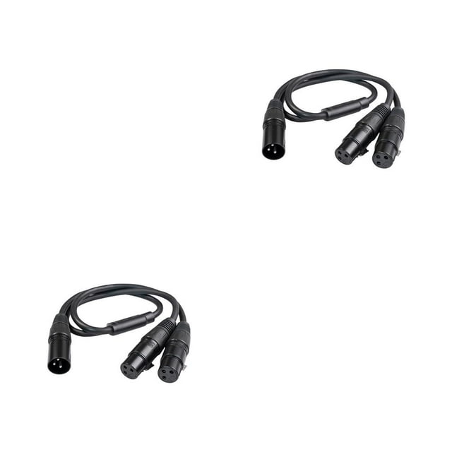 bedienty Male to Dual Female 3 Pin Cable Connector Electrical Adaptor Accessories 2Set