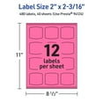 thumbnail image 6 of Avery Printable Arched Square Labels, Bright Pink, 2" x 2-3/16", 480ct, 6 of 11