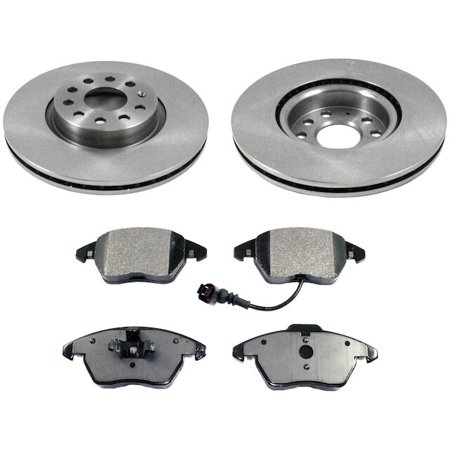 Front Brake Pad and Rotor Kit - Compatible with 2006 - 2013 Audi A3 Quattro 2007 2008 2009 2010 2011 2012