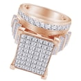 thumbnail image 2 of AFFY Round & Baguette Cut White Natural Diamond Engagement Ring In 10k Rose Gold (1.500 cttw) Ring Size-5.5, 2 of 2