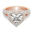 thumbnail image 4 of IGI Certified 3 Carat Heart Shape Lab Grown Diamond Engagement Ring | 14K Rose Gold | Opulenté Antique Halo Diamond Ring | FG-VS Quality Friendly Diamonds, 4 of 6