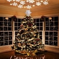 thumbnail image 3 of Christmas Tree Topper Lighted with LED Rotating Silver Snowflake Decorations Projector Silver Snow Tree Topper Night Light Projector for Indoor Outdoor Christmas Tree Decorations, 3 of 7