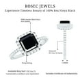 thumbnail image 6 of Rosec Jewels Black Onyx Asscher Cut Engagement Ring with Halo - AAA Quality Black Onyx and Diamond Ring - with Jewelry Box, 10K White Gold, US 13.00, 6 of 9