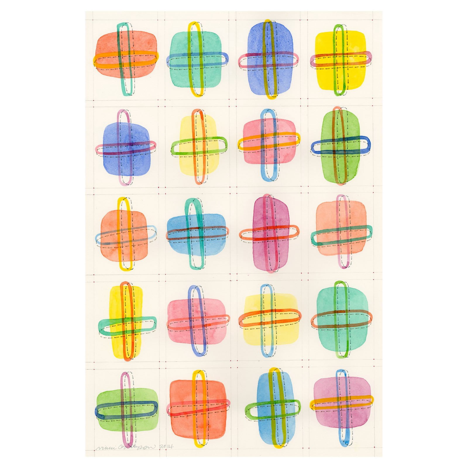 Marmont Hill "Color Chunks" by Nikki Galapon Painting Print on Wrapped Canvas