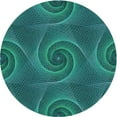 thumbnail image 1 of Ahgly Company Indoor Round Patterned Dark Turquoise Green Area Rugs, 5' Round, 1 of 6