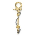 thumbnail image 2 of 14K Yellow Gold Polished Finish 3-Dimensional Anchor with T Bar Rope Design and Shackle Bail Charm Pendant, 2 of 5