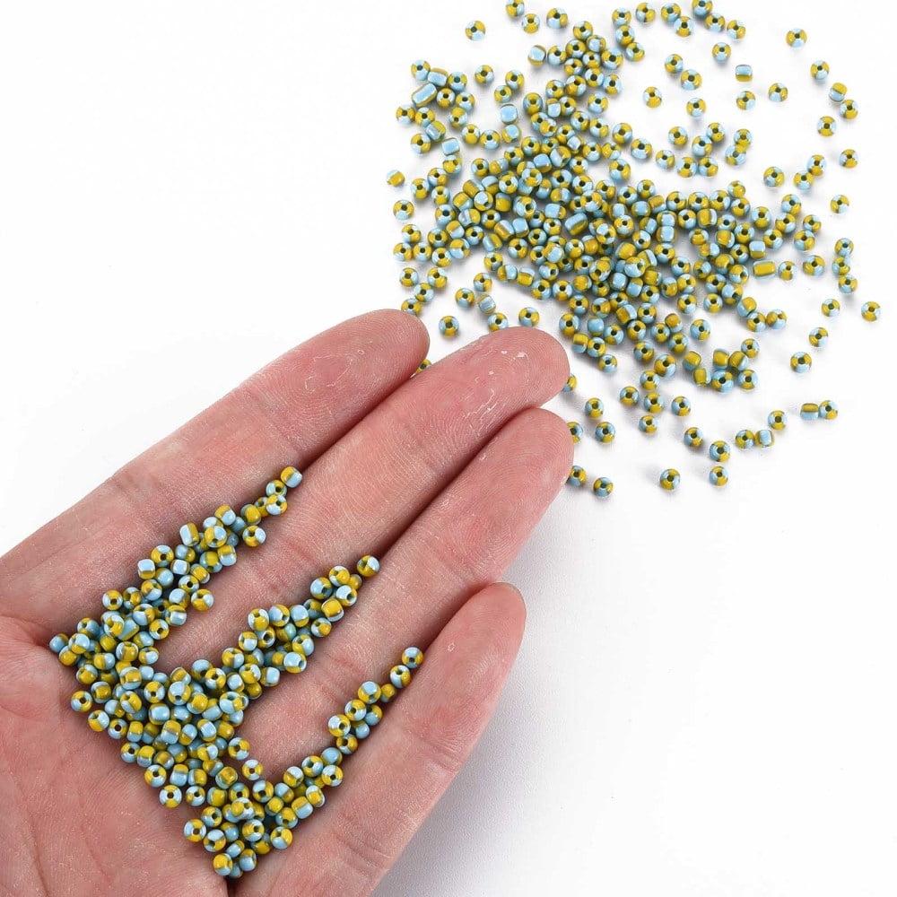 8/0 Glass Seed Beads Opaque Colours Seep Deep Sky Blue 3mm hole:1mm