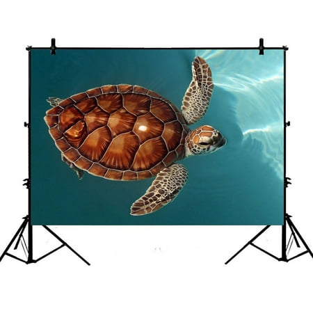 ZKGK 7x5ft Sea Turtle Polyester Photography Backdrop For Studio Prop Photo Background