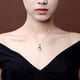 thumbnail image 3 of Zhuge Collar con colgante de aguamarina y cadena natural de plata con piedras preciosas vintage, 3 of 5