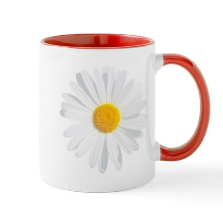 

CafePress - Fresh White Daisy Mugs - 11 oz Ceramic Mug - Novelty Coffee Tea Cup
