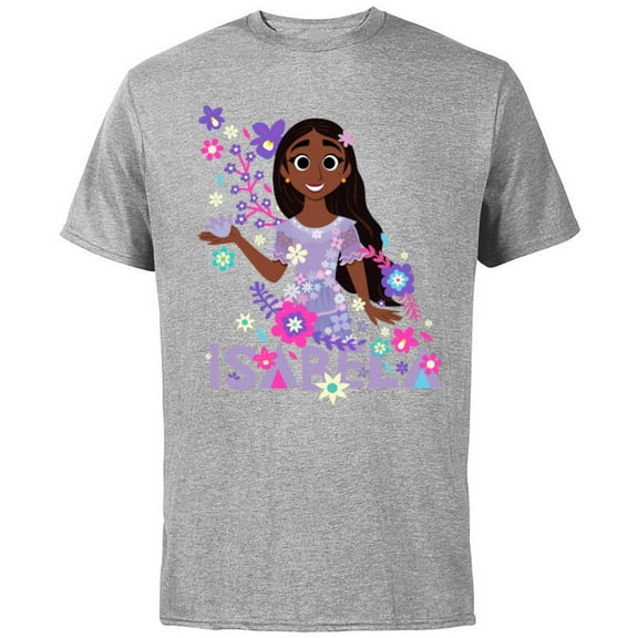 Disney Encanto Isabela Madrigal Floral - Short Sleeve Cotton T-Shirt for Adults - Customized-Athletic Heather