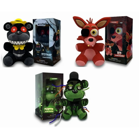 Collectible Stuffed Combo 3 Character Nightmare Plush   Phantom Freddy Plush   Foxy Red Plush Birthday Gift For Kids, For All Ages, 7 plush