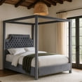 thumbnail image 2 of Meridian Furniture Rowan Tufted Velvet Queen Bed in Gray, 2 of 12