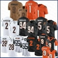 thumbnail image 2 of NFL_jersey Man 9 Joe Burrow 1 Ja'Marr Chase Football Jersey Evan McPherson Cam Taylor-Britt Sam Hubbard Tee Higgins Joe Mixon Logan Wilson Trey Hendrickson Tyler Boyd Daxton Hill, 2 of 7