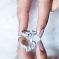 thumbnail image 5 of Rosec Jewels Certified Lab Grown Diamond Designer Engagement Ring - 6 MM - EF-VS Quality, 925 Sterling Silver, US 4.00, 5 of 9